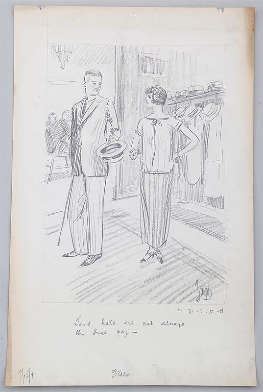 HARRY C. TEMPLE, American Vintage Illu «good hats are not always the best pay»