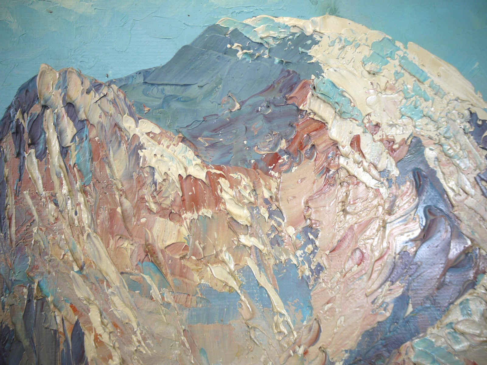 VTG Alpine Landscape OIL Painting Alps Switzerland Germany Austria ART 1950s