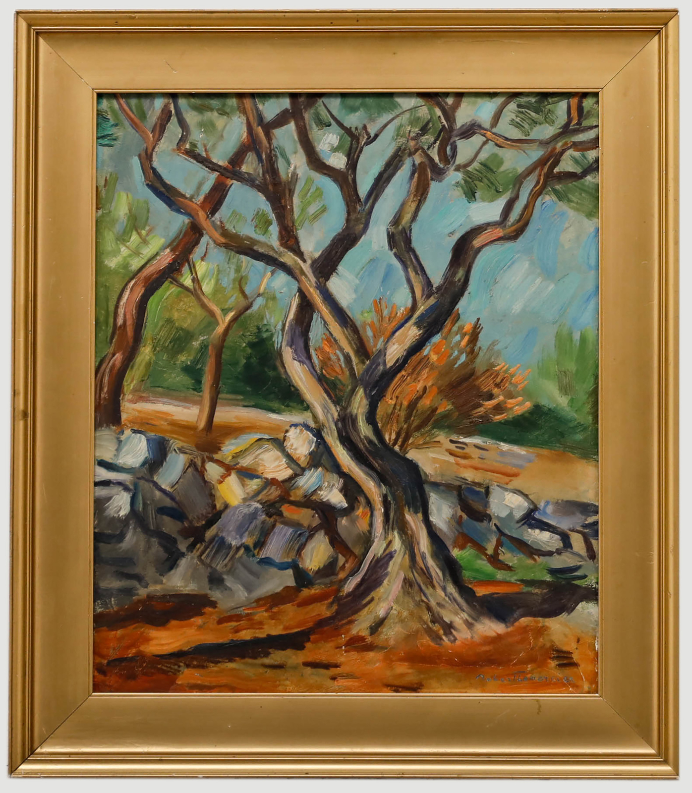 Robert Lemercier (1890-1980) – Framed Mid 20th Century Oil, Crooked Pine