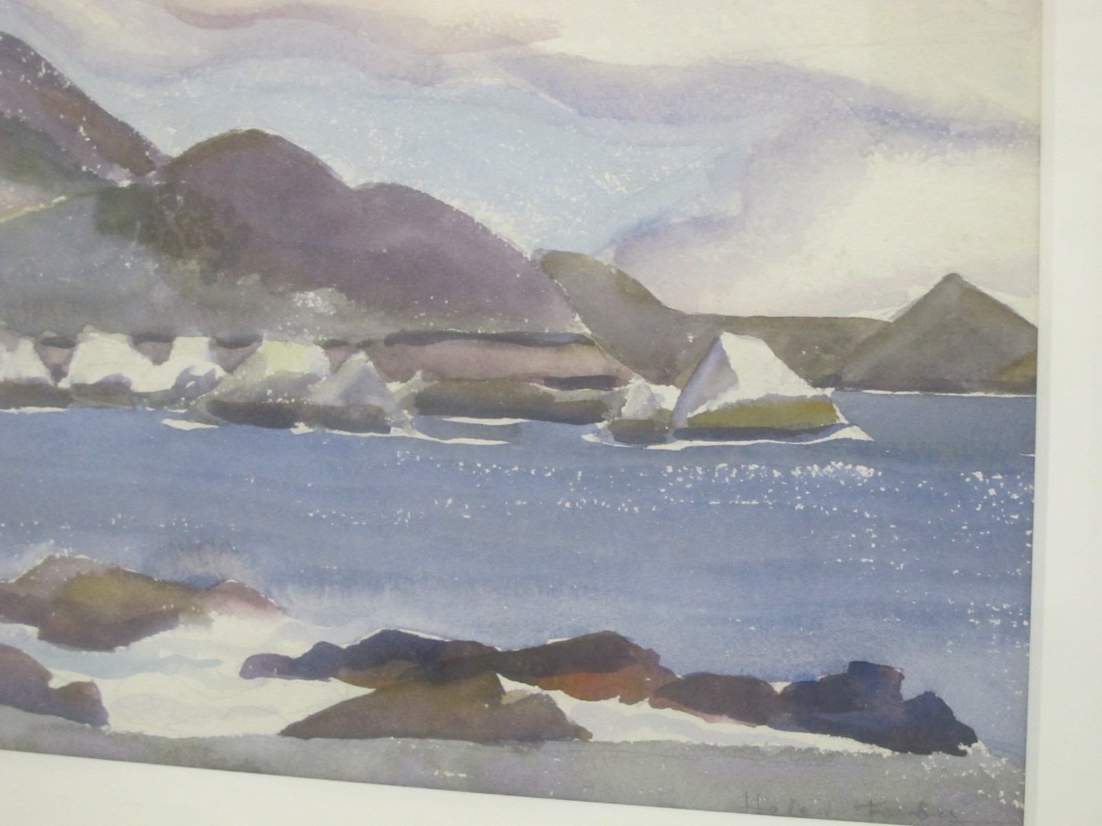 HELEN Katherine FORBES Coastal OCEAN Mountain Landscape WATERCOLOR Painting