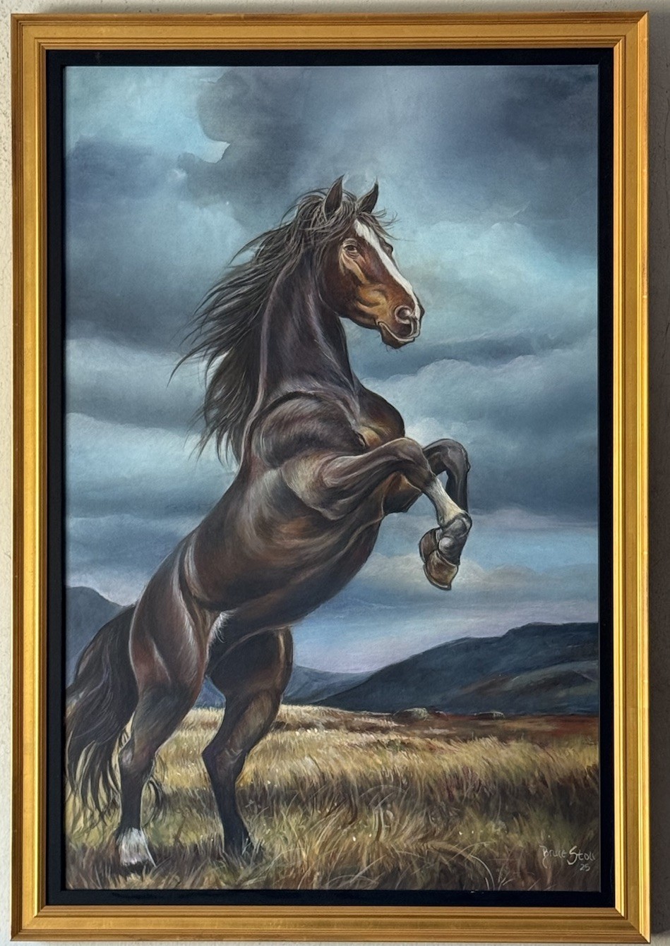 BRUCE STOLL WILD STALLION HORSE IMPRESSIONIST OIL PAINTING WESTERN EQUESTRIAN