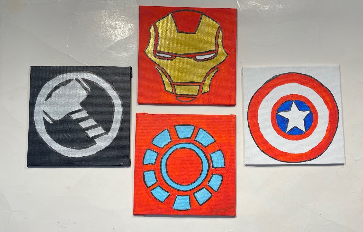Disney Marvel Iron Man Thor Captain 4×4 Canvas Acrylic Painting Fan Artwork