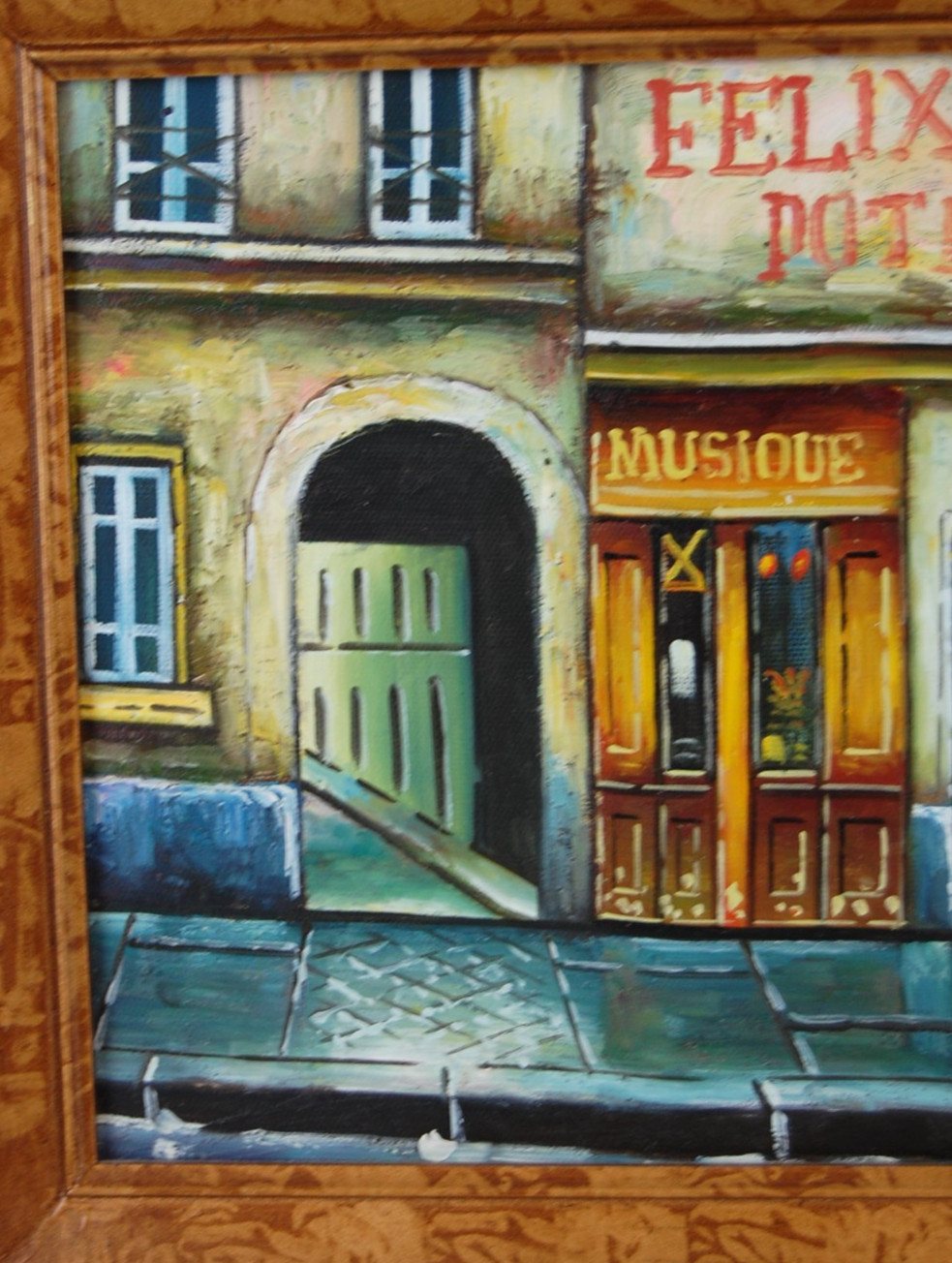 Vtg 80 Original Signed Mariel Chapot French Paris Street Scene Oil Painting 10X8