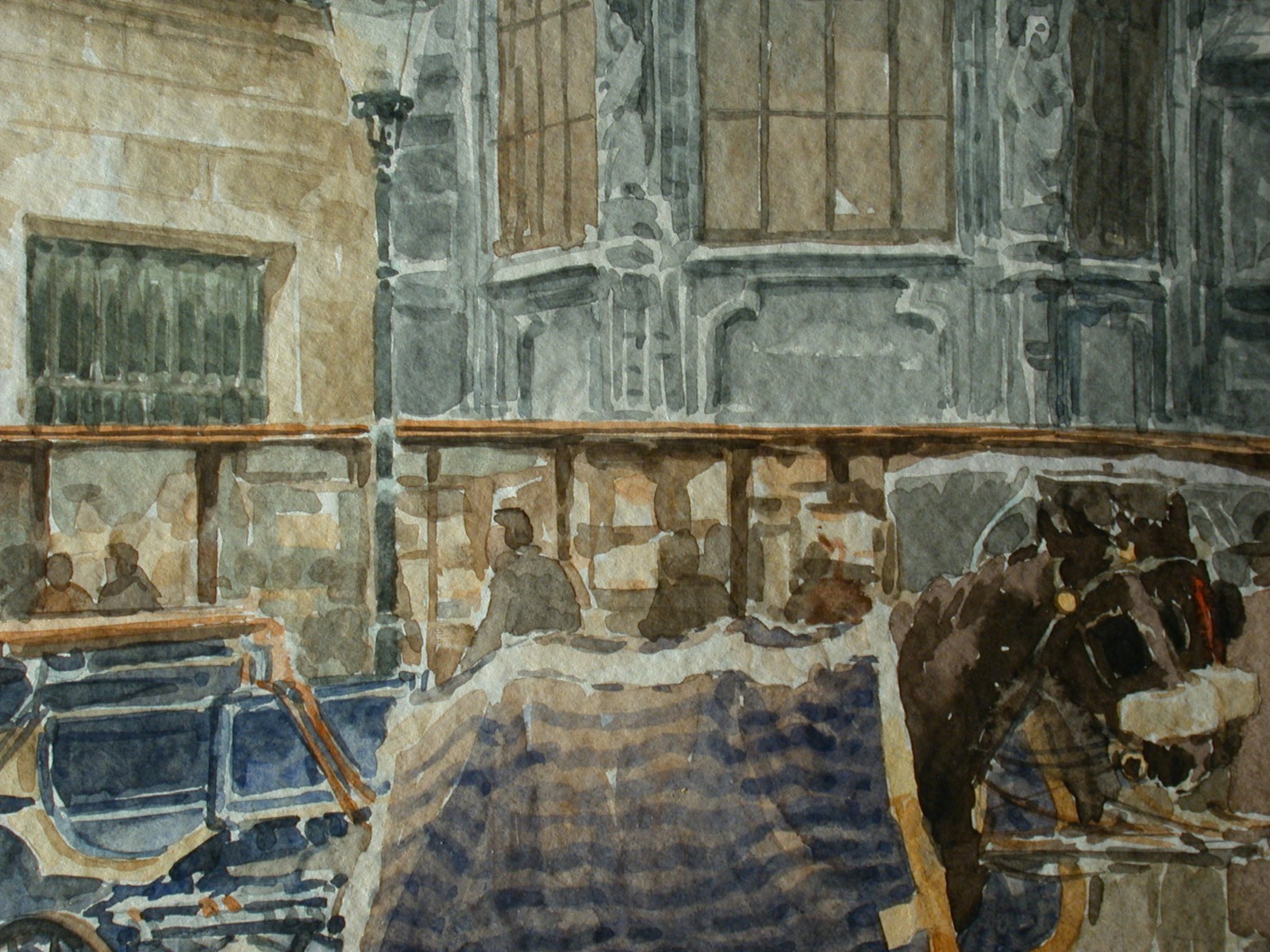 Michael Talik (Poland 1948 – ) Fiaker at Stephansplatz – Vienna 1990.