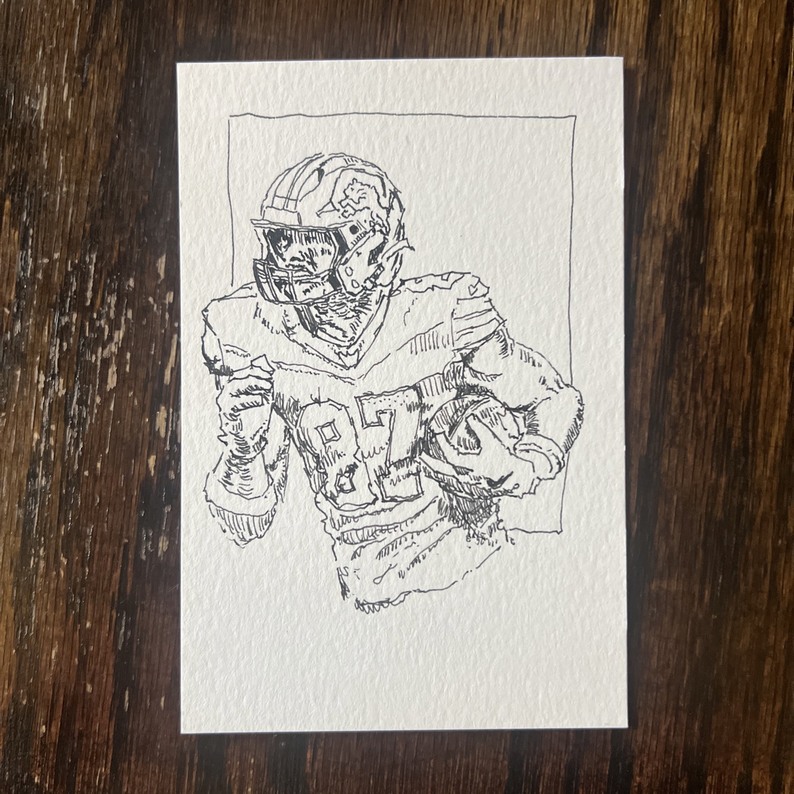 Sam Laporta #87 Detroit Lions Original Ink Art 4×6 In