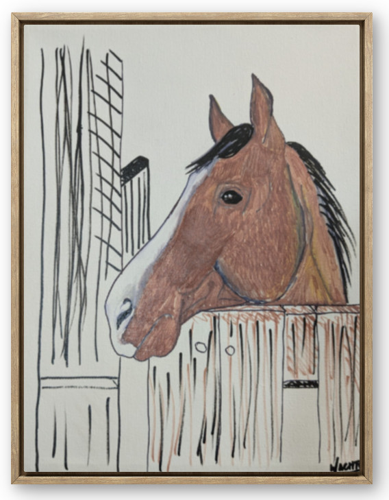 Horse Painting 11×14 Expressionist Canvas Farmhouse Barn Original Decor Wachtel