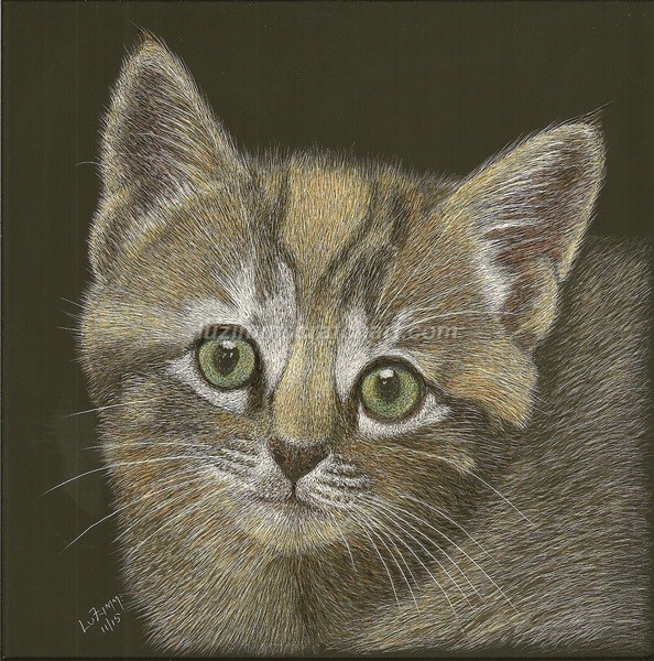 Ampersand Pro Board Original 8″x8″x1/4″ Calico Kitten Face