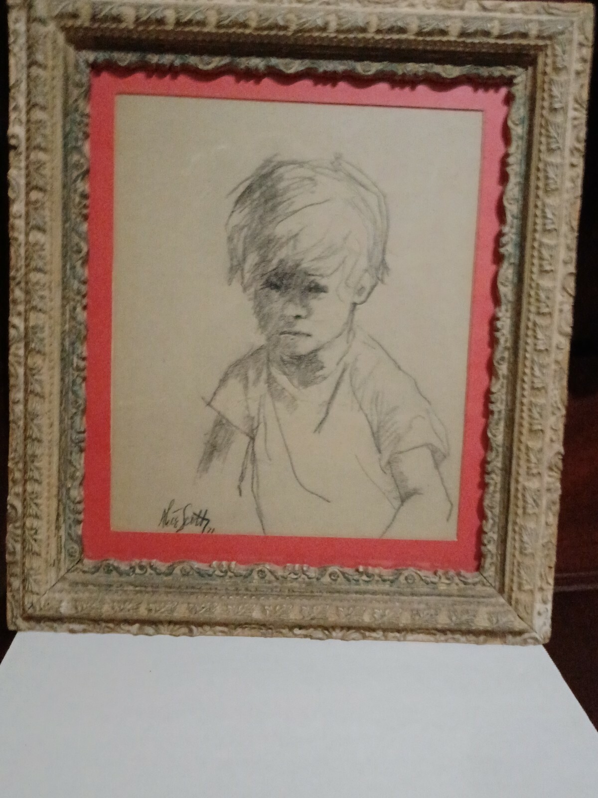ALICE SCOTT (1924-2005) GRAPHITE DRAWING BEAUTIFUL FRAME 1971 limited