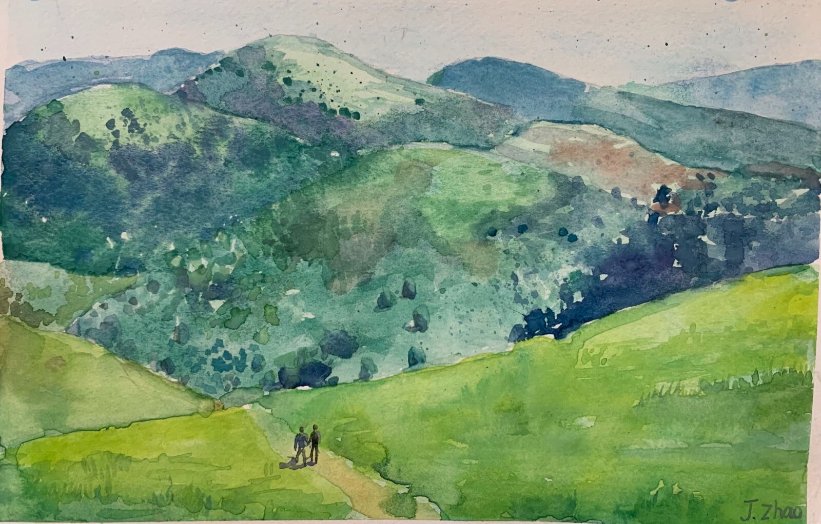 Custom Watercolor Painting: Landscape, Houses, Flowers etc. – Artist: J. Zhao