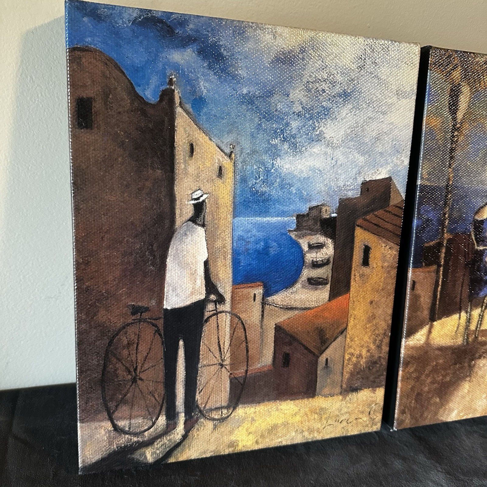 Coffee & Sunset by Lourenco 2-pc Gallery Wrapped Canvas Giclee Set, 11 x 14 Inch