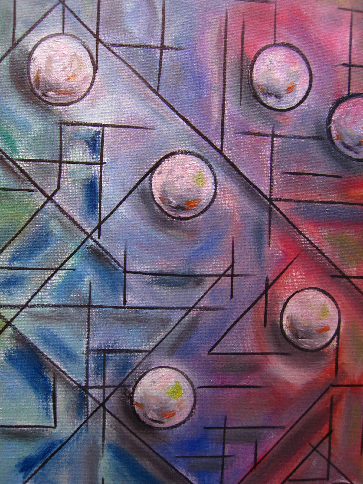 GLASS HALF FULL collectible abstract 16×20 canvas painting modern art Crowell