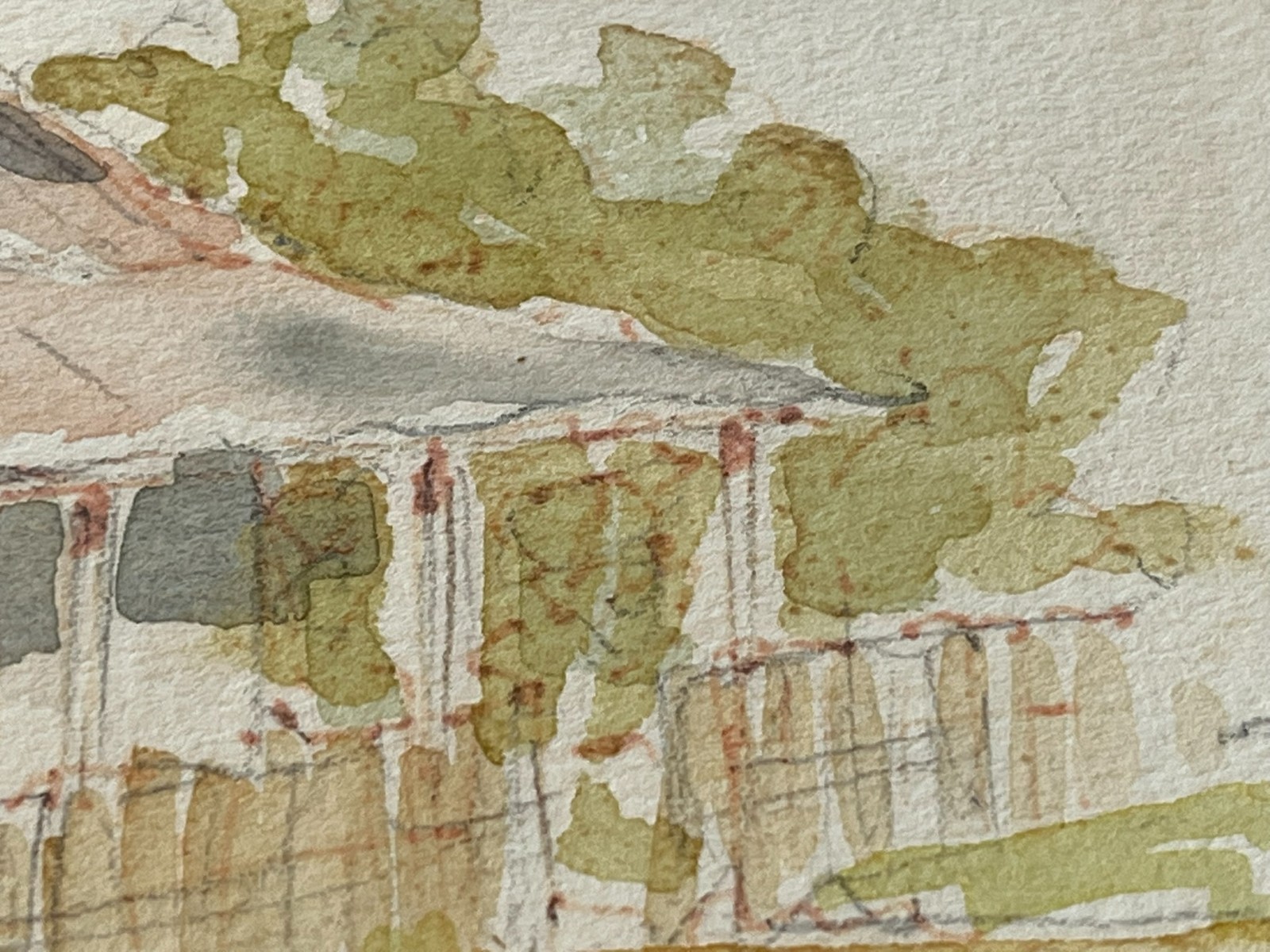 Watercolor painting OLD SURREY COTTAGE «Box Hill 2007Liep» 7.5″ X 10″