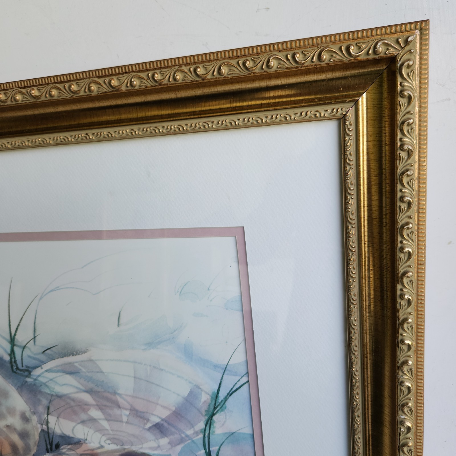 Seashells Richard E. Williams Watercolor Painting Signed Numbered Framed 35″x29″