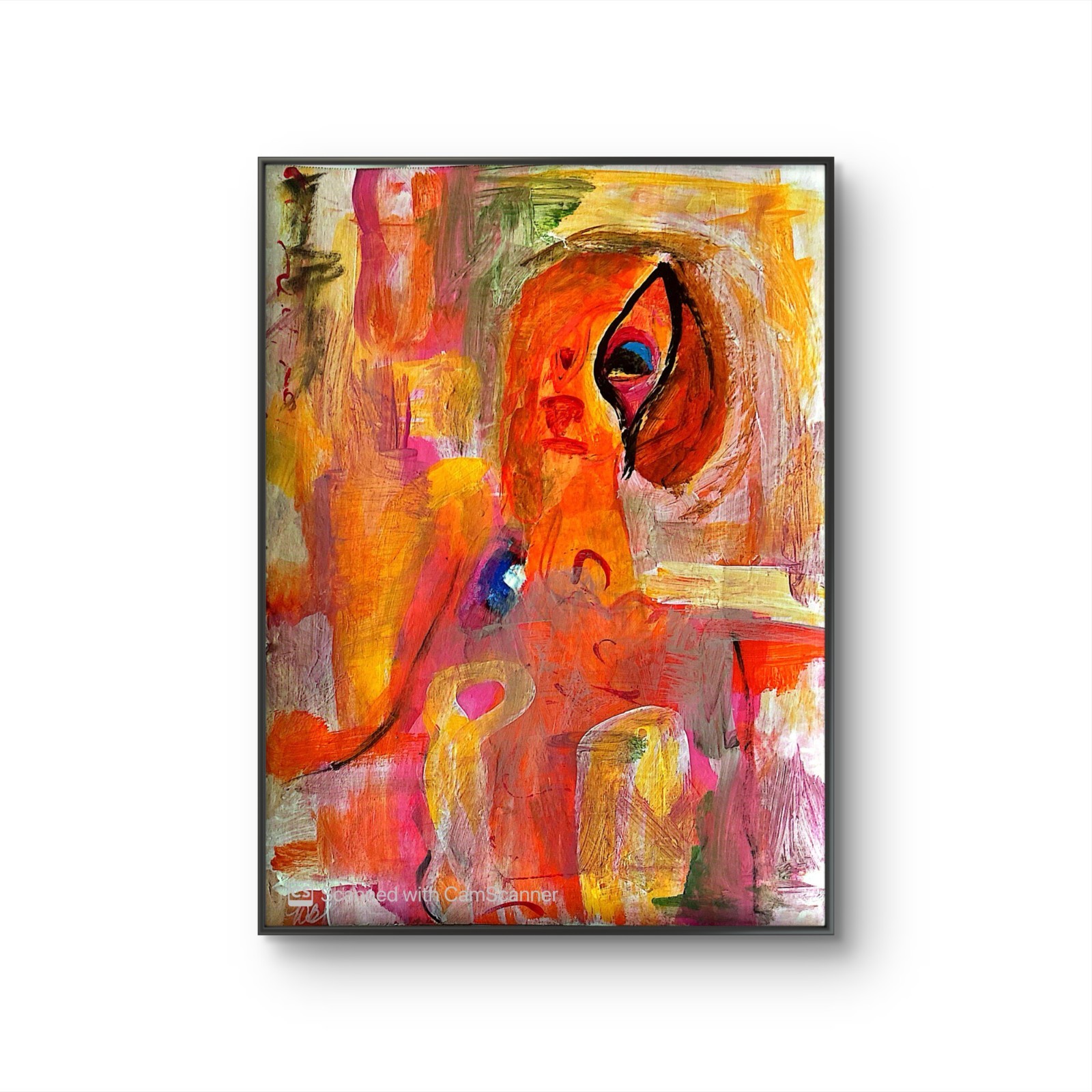 ORIGINAL Painting 11X15 Paper EXPRESSIONISM HOME ART ABSTRACT DOG Golden Retrvr