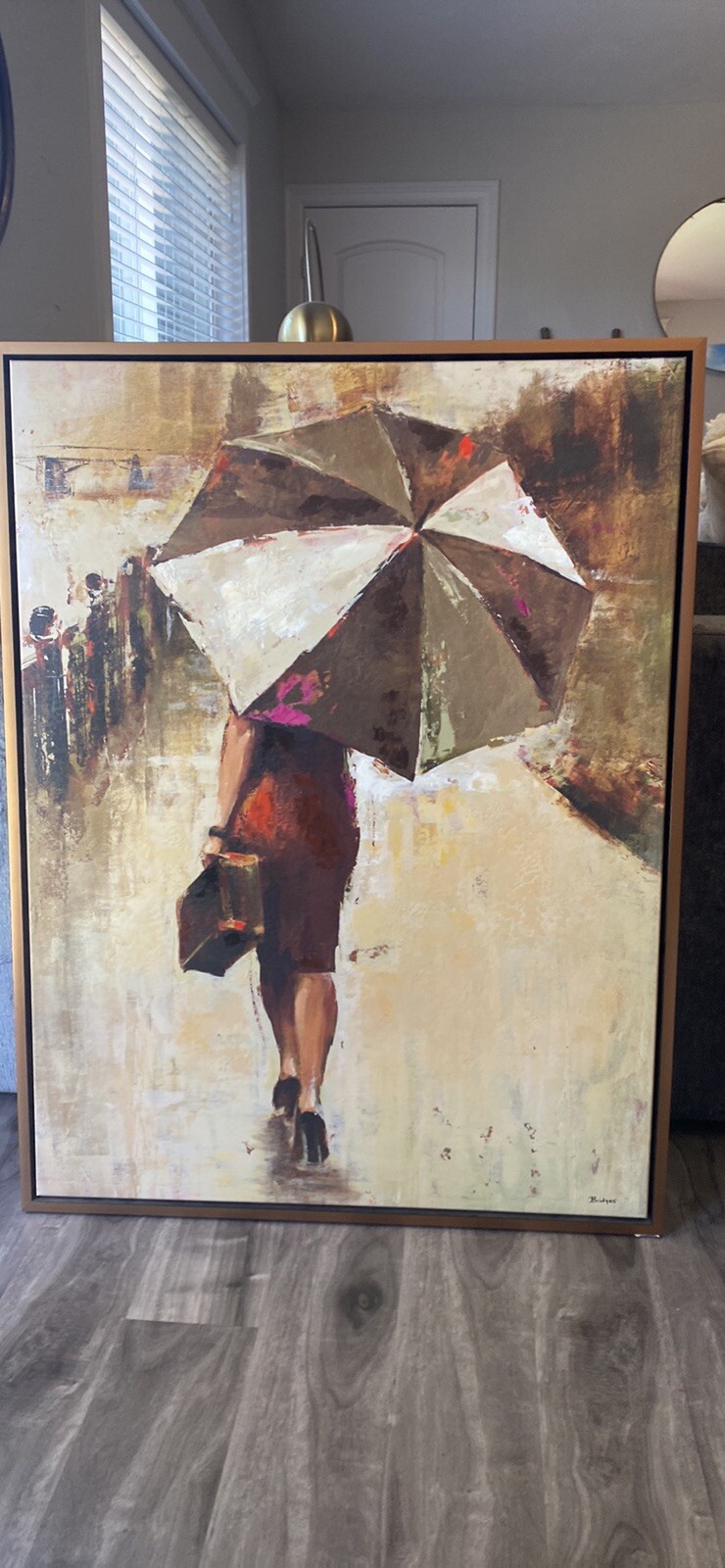 Rain canvas painting by Bridges 41×31” beautiful colors 