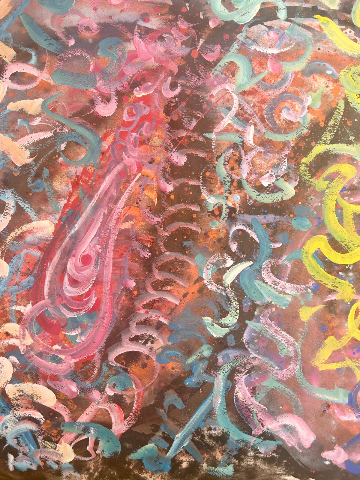 HENDRIK GRISE Signed Original Abstract Expressionist Painting Mixed Media 1970s