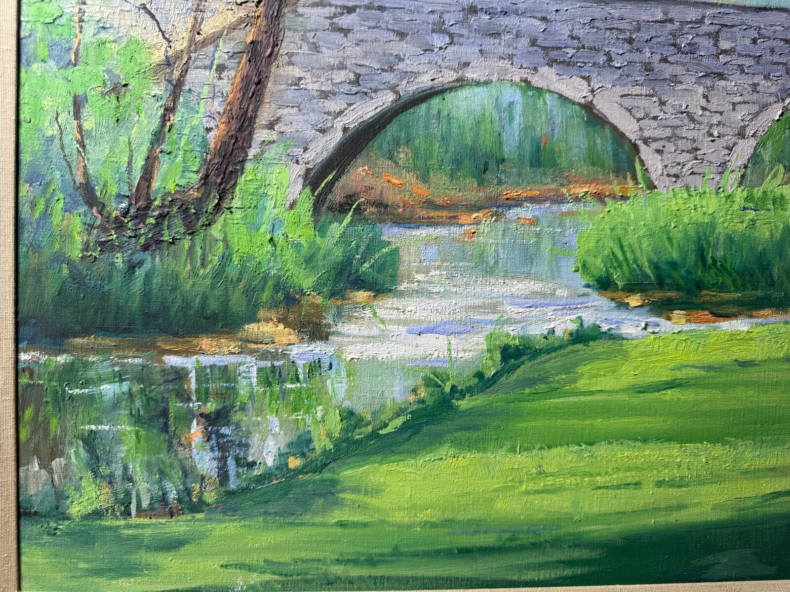 Richard D. Schultz (1915 – 2007) «Stone Bridge, Inwood West VA» Oil Painting
