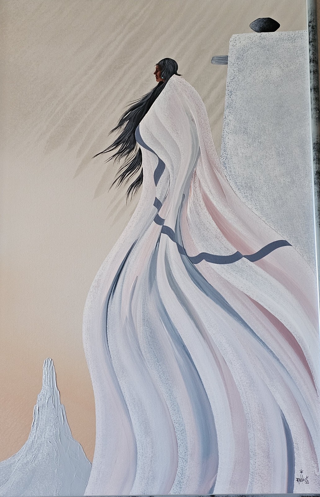 Songs In The Wind Theme William Bill Rabbit Acrylic Painting On Canvas 37×25
