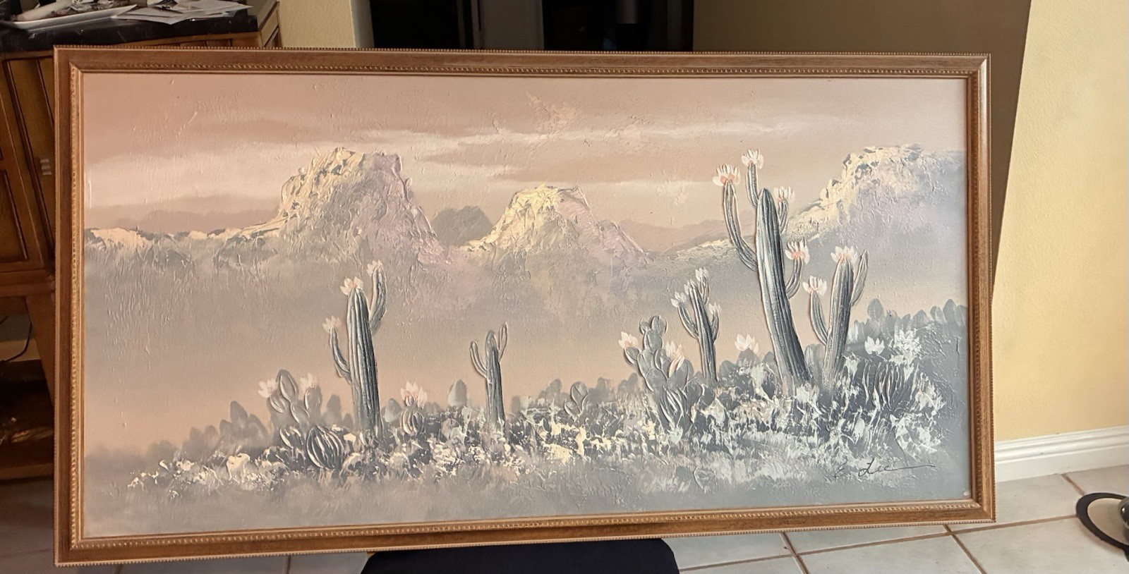 Original Signed Landscape Oil Painting 24 Inch High X 48 Inch Wide