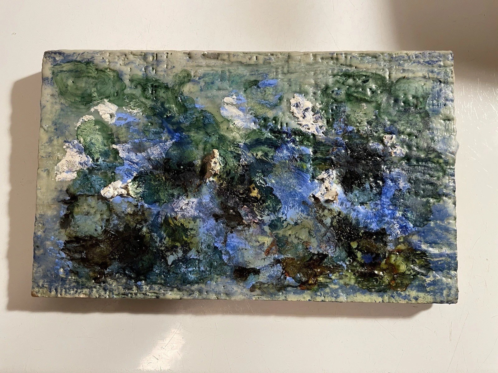 Encaustic Painting On Wood. 9”L X 5.5”H X 1/4” Thick. WI Artist Punchy.