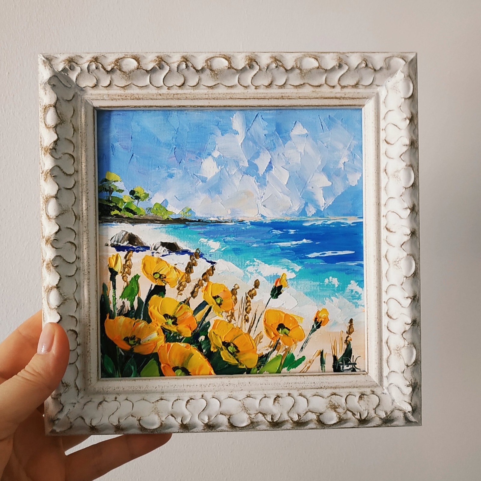 California Poppies Impasto Oil Painting California Poppy Flowers Original 6х6