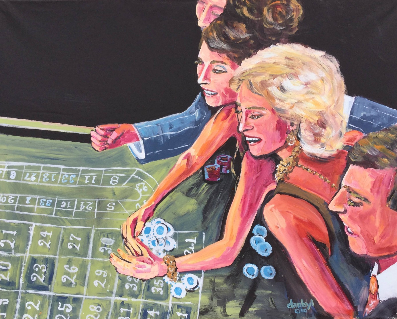 Las Vegas Casino Craps Original Art Painting DAN BYL Modern Contemporary 4x5ft