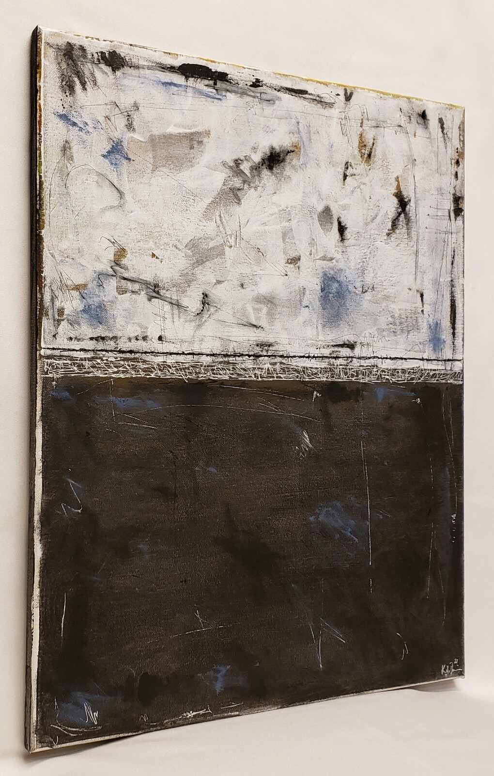 No.439 Original Abstract Modern Minimal Urban Textured Painting By K.A.Davis