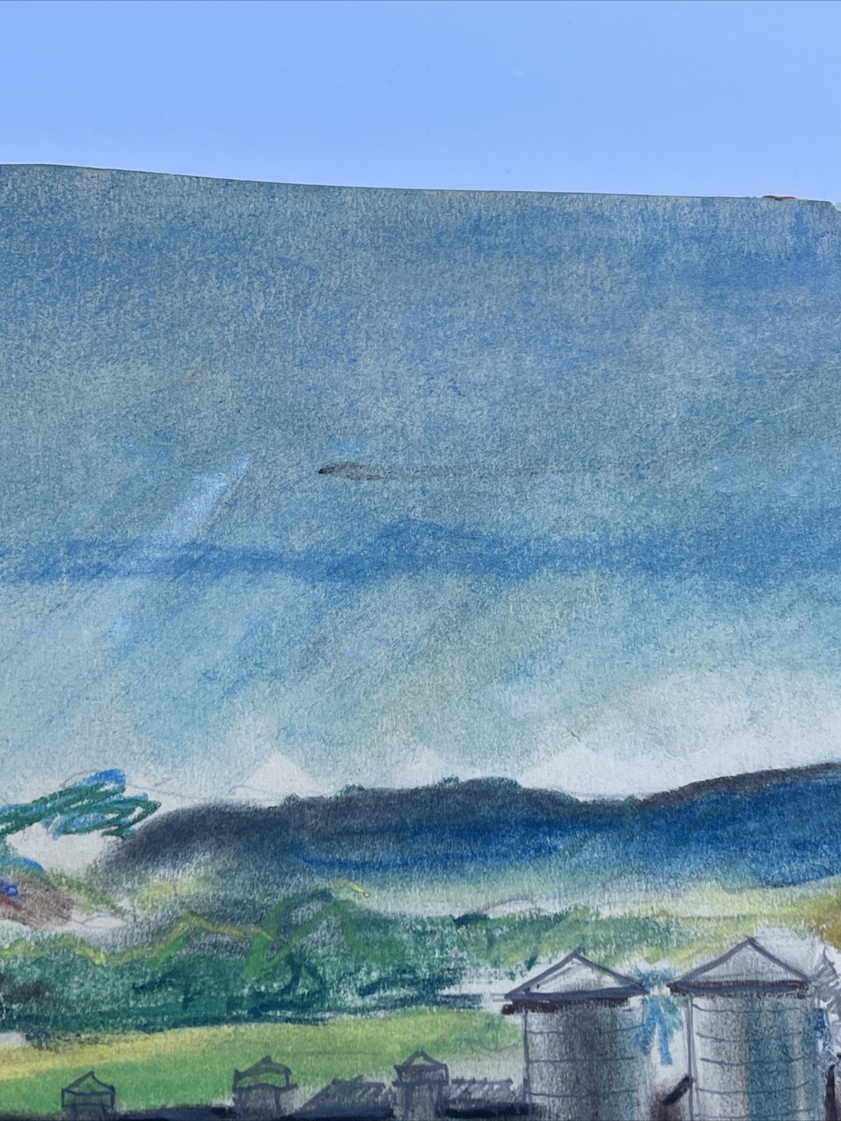 MID CENTURY DRAWING FAMOUS JO CAIN American Antique Wpa REGIONALISM Landscape