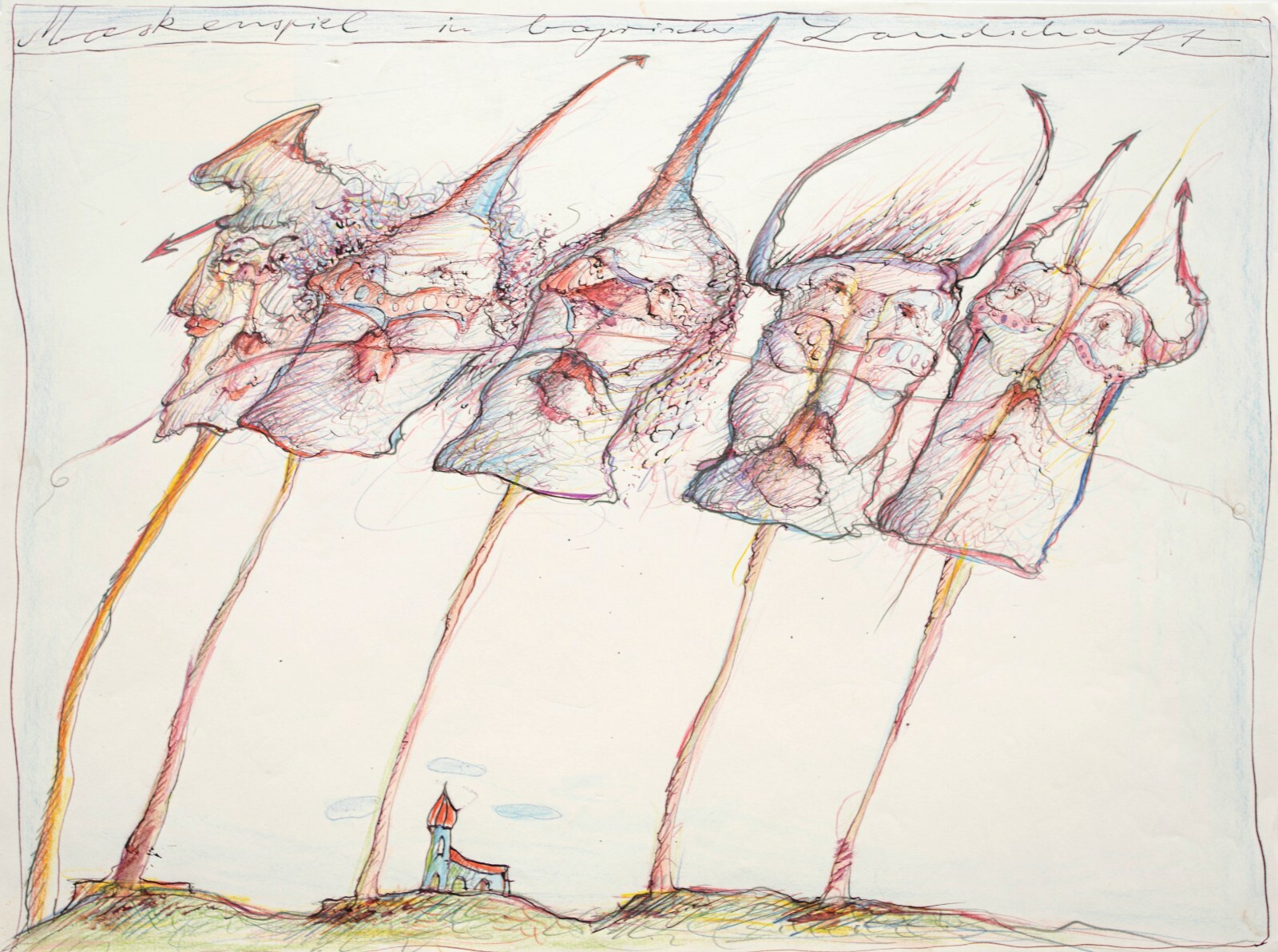 Herbert Biller «Mask Game in Bavarian Landscape» «Fantastic Dadaist»