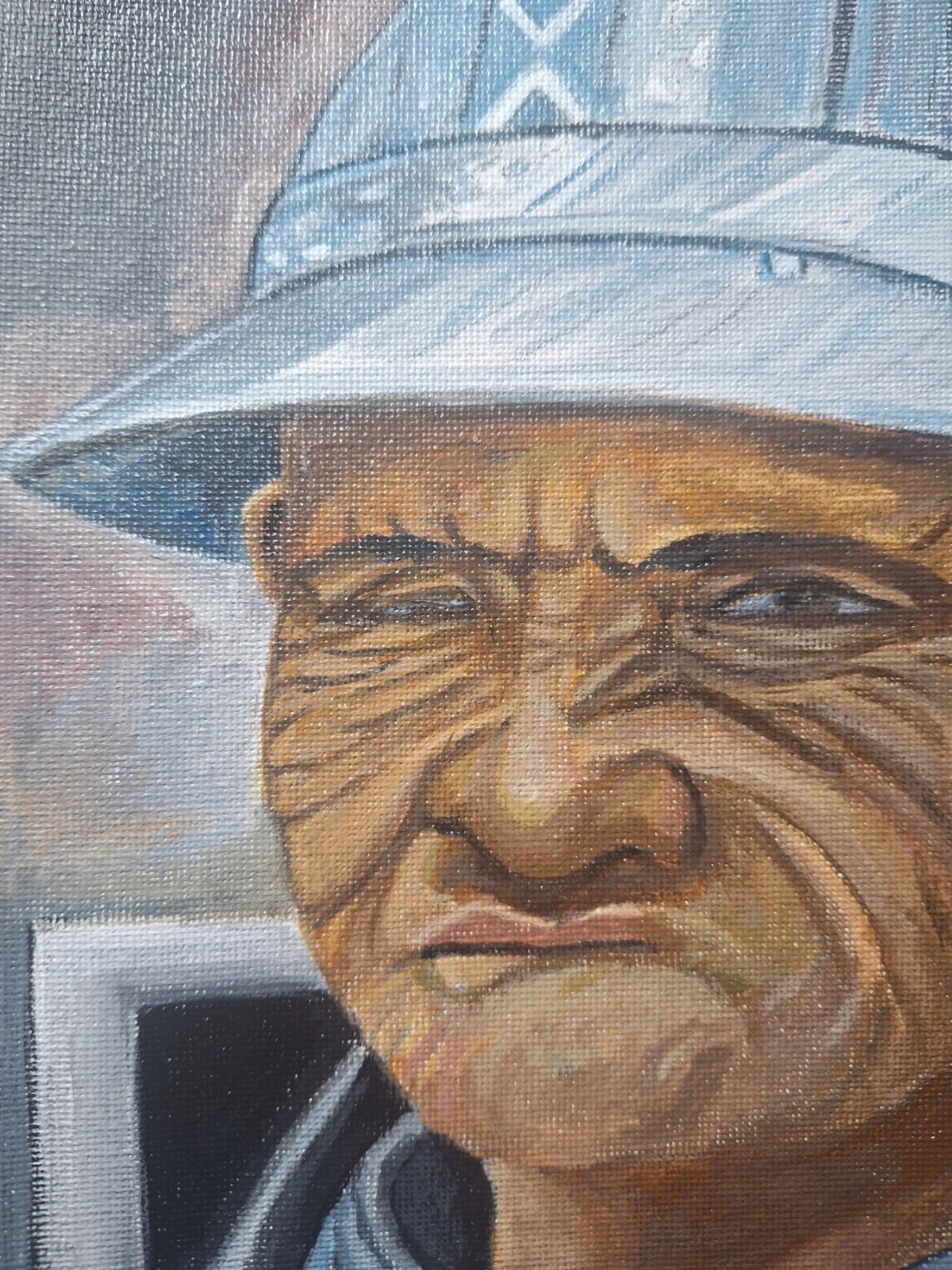 Figurative Contemporary Grumpy Old Man 8×11 Canvas Paper