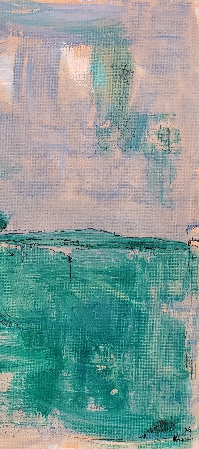 No.681 Original Abstract Minimal Landscape Painting By K.A.Davis