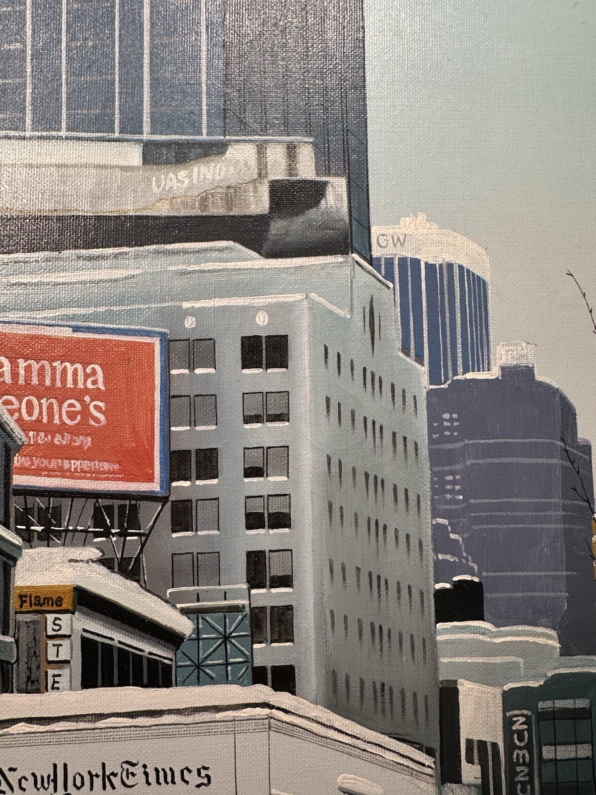 Original 1977 “TIMES SQUARE” NYC Oil/ Canvas Painting LISTED ARTIST D. Hayward