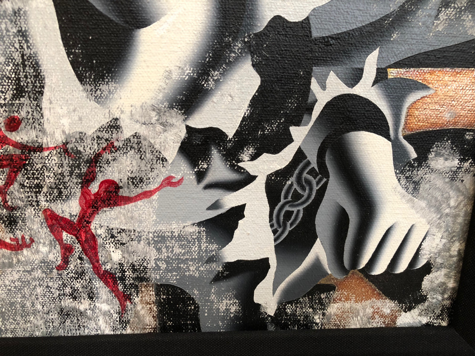 MARK KOSTABI signed ORIGINAL OIL PAINTING on Canvas FRAMED COA BREAK THROUGH