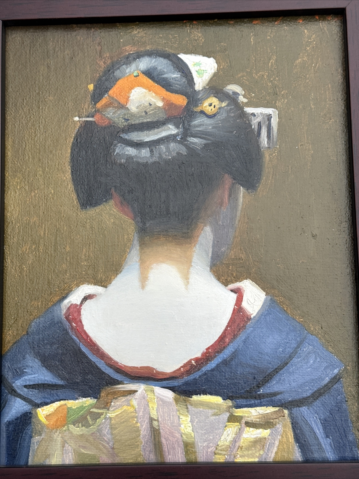 PHIL COUTURE PAINTING PORTRAIT LISTED FAMOUS JAPANESE WOMAN PRETTY FEMALE MODEL