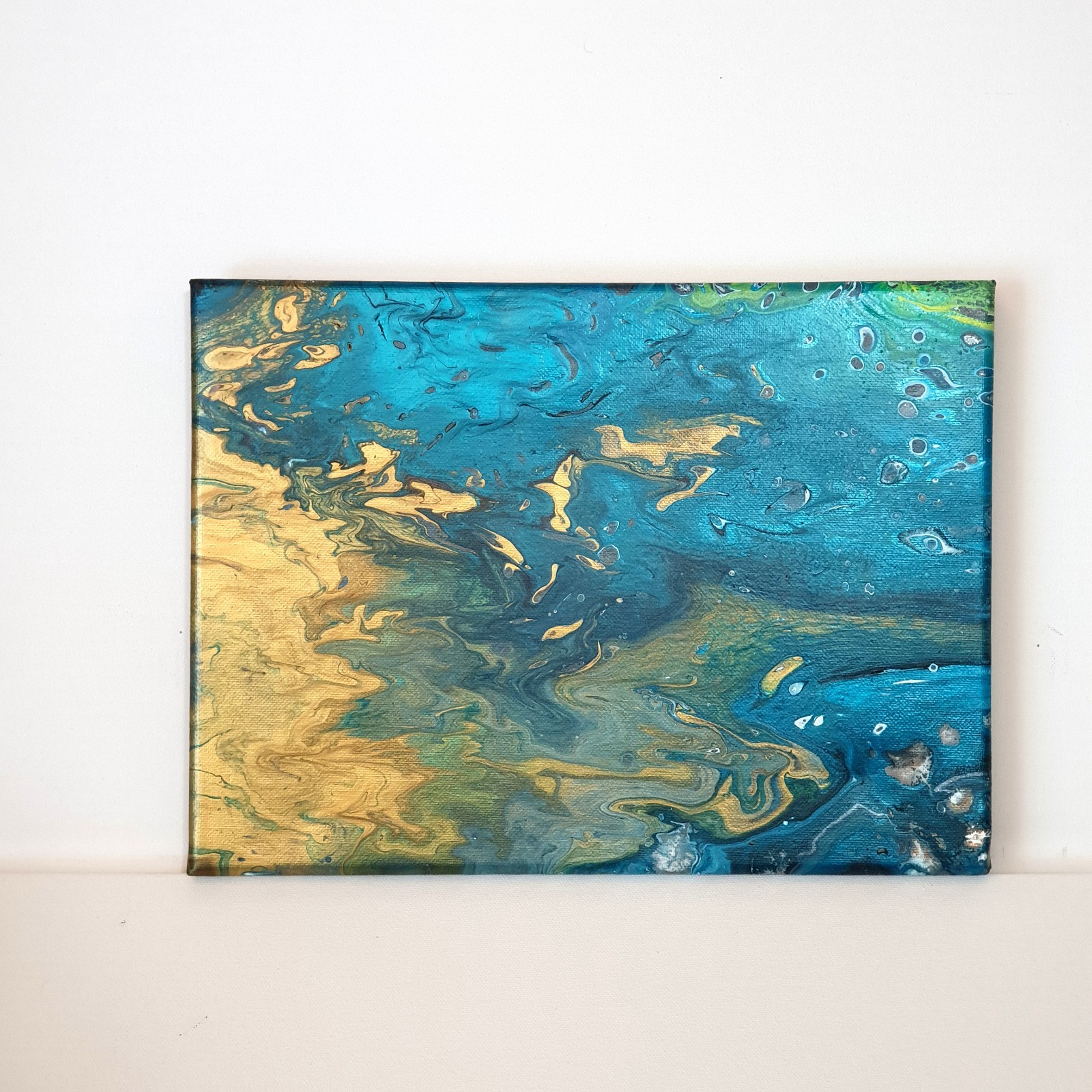 Original 9″x12″ Abstract Acrylic Fluid Art Pour Signed Painting (See Video)