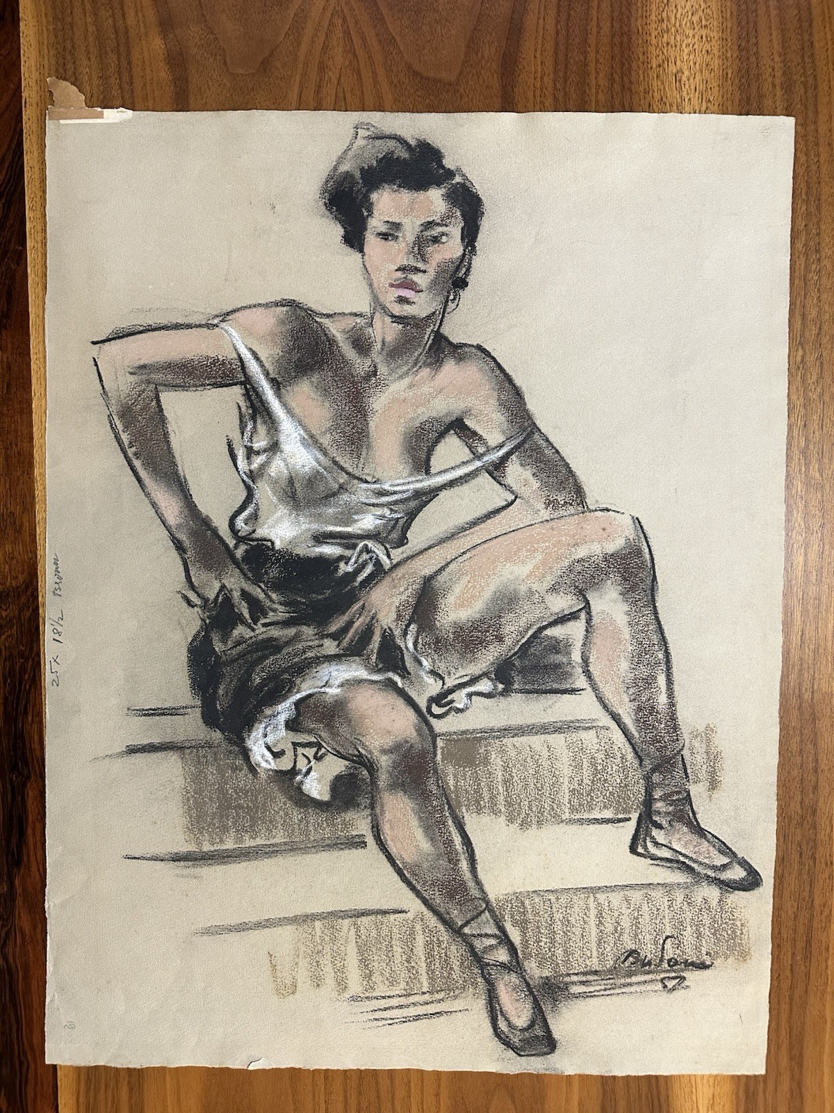 1940s African American Social Regionalism Painting Female Portrait Busoni