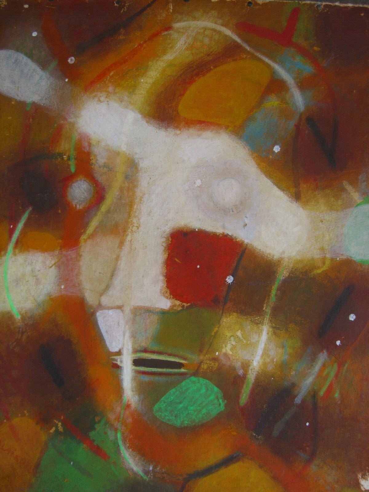 Oil painting Abstract Color Composition 1986 Alaiko Signed Modern Art Loft Decor