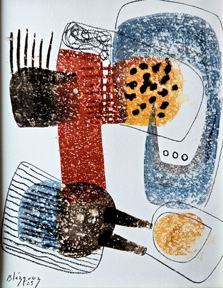 Michel Blazquez Original 11×14″ – Mixed Media Cuban-American Artist Hand Signed