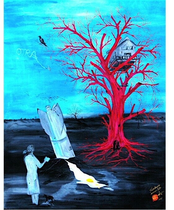 PAINTING Art Surrealism «Fabulacion» ORIGINAL 1998 on Heavy Duty Canvas