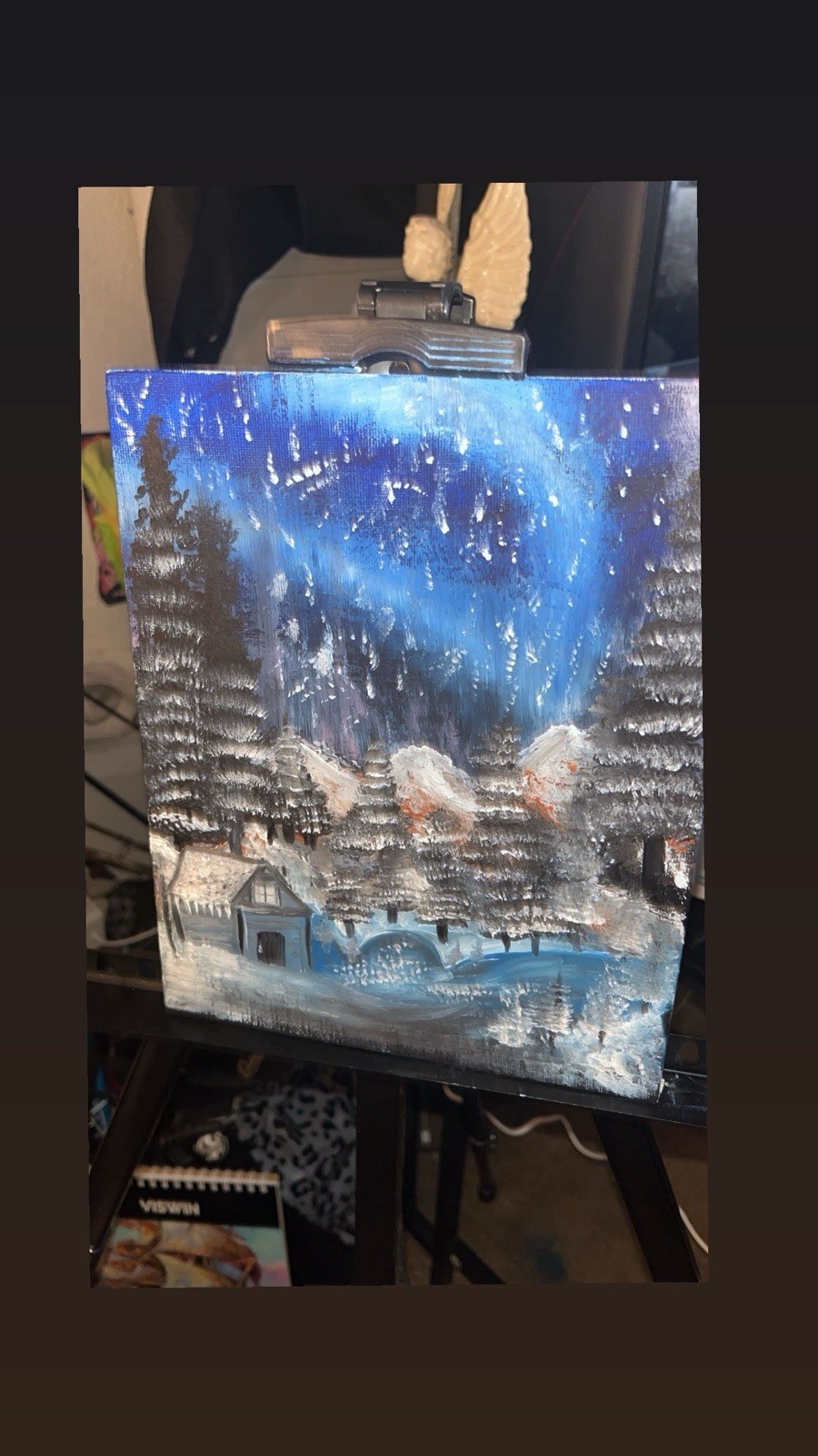 “peak” Is Snowy Night Amongst The Mountains Trees And Rain