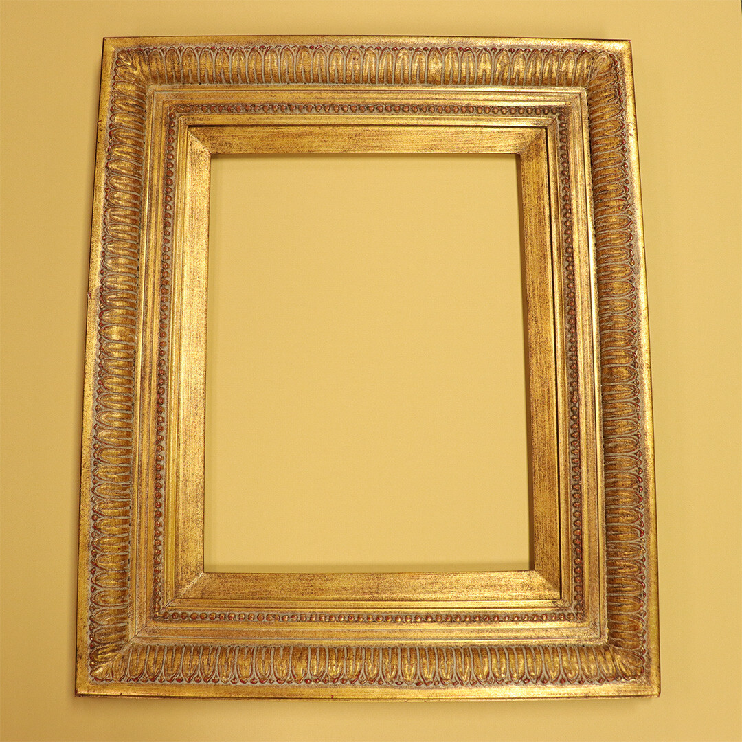 Ornamental 12″ x 16″ Picture Frame Gold Metal Leaf Hand-Laid Compo Made In USA