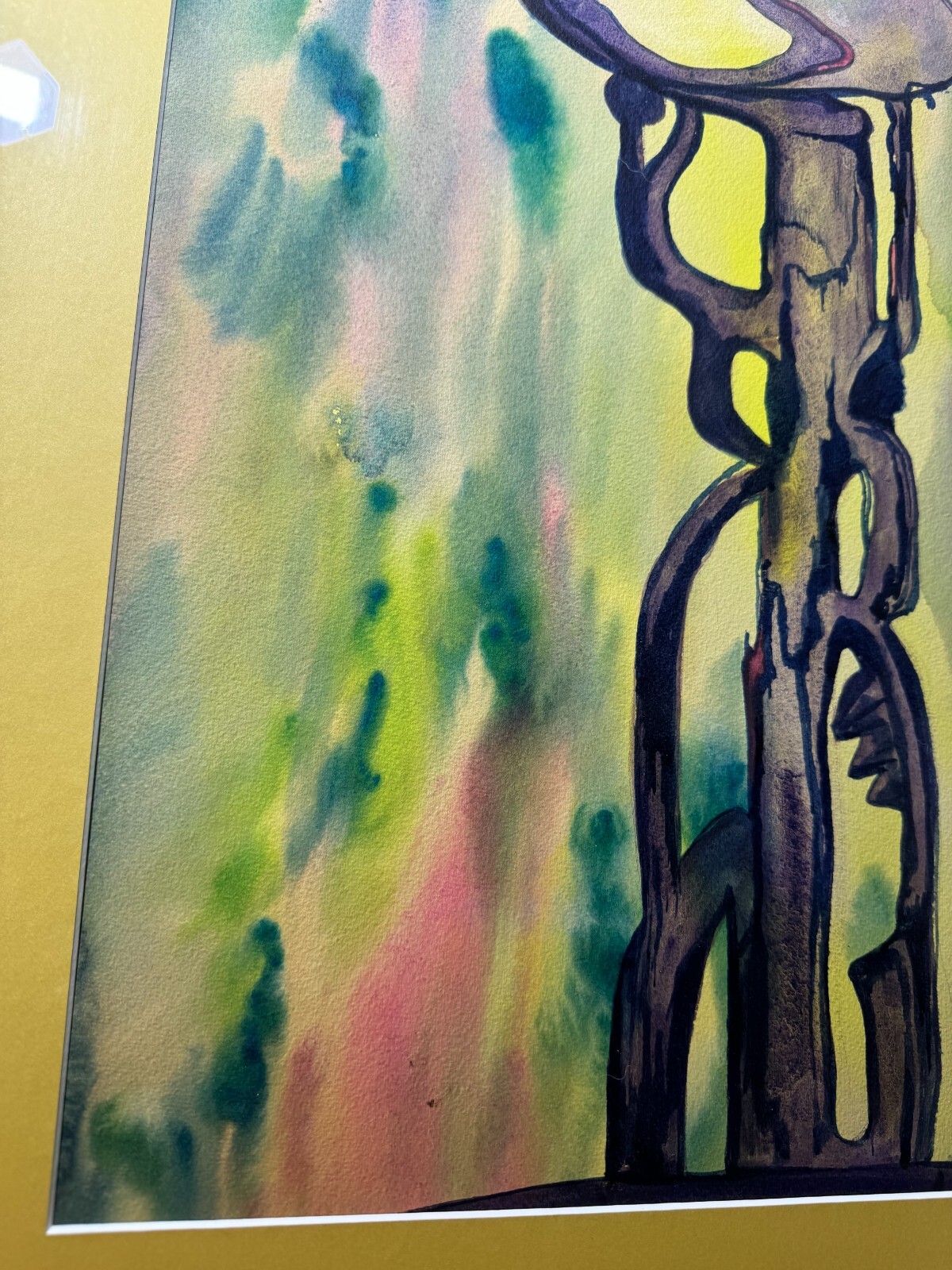 William Ferguson «An Abstract Composition» Watercolor Painting -Framed