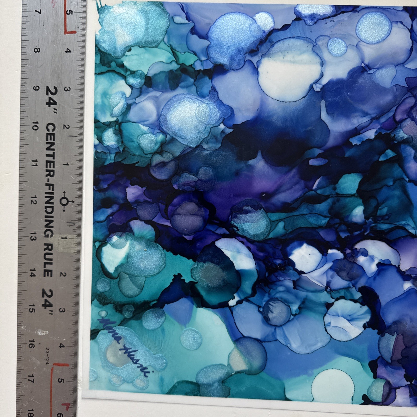 Beautiful , Unique , Original Hand Made -Alcohol Ink Painting on Plastic Resin