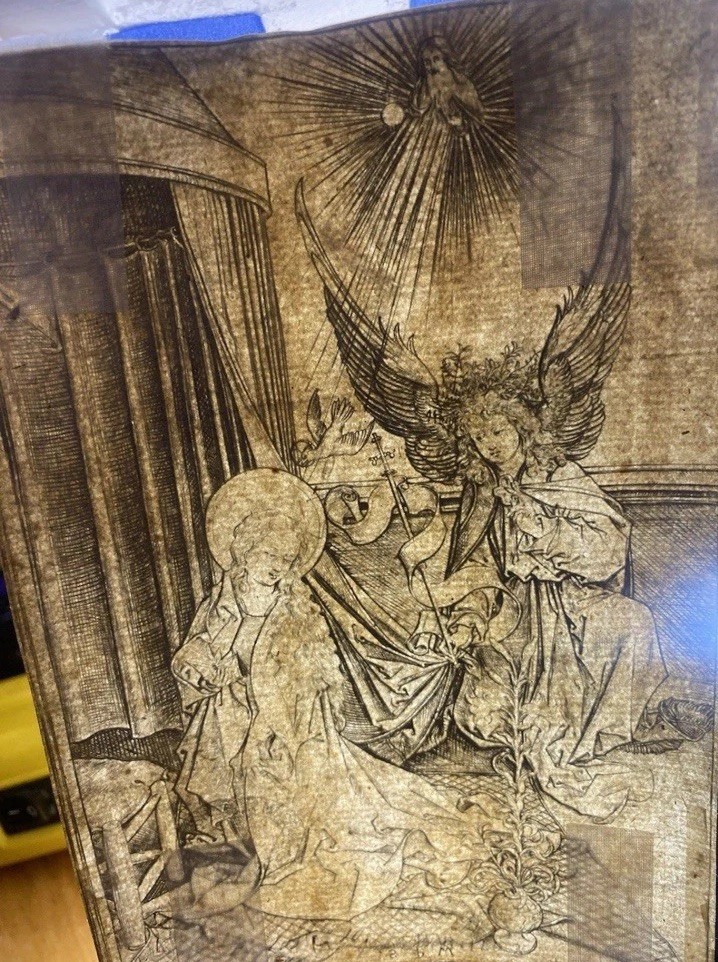 Martin Schongauer The Annunciation Old Master Engraving British Museum Stamp