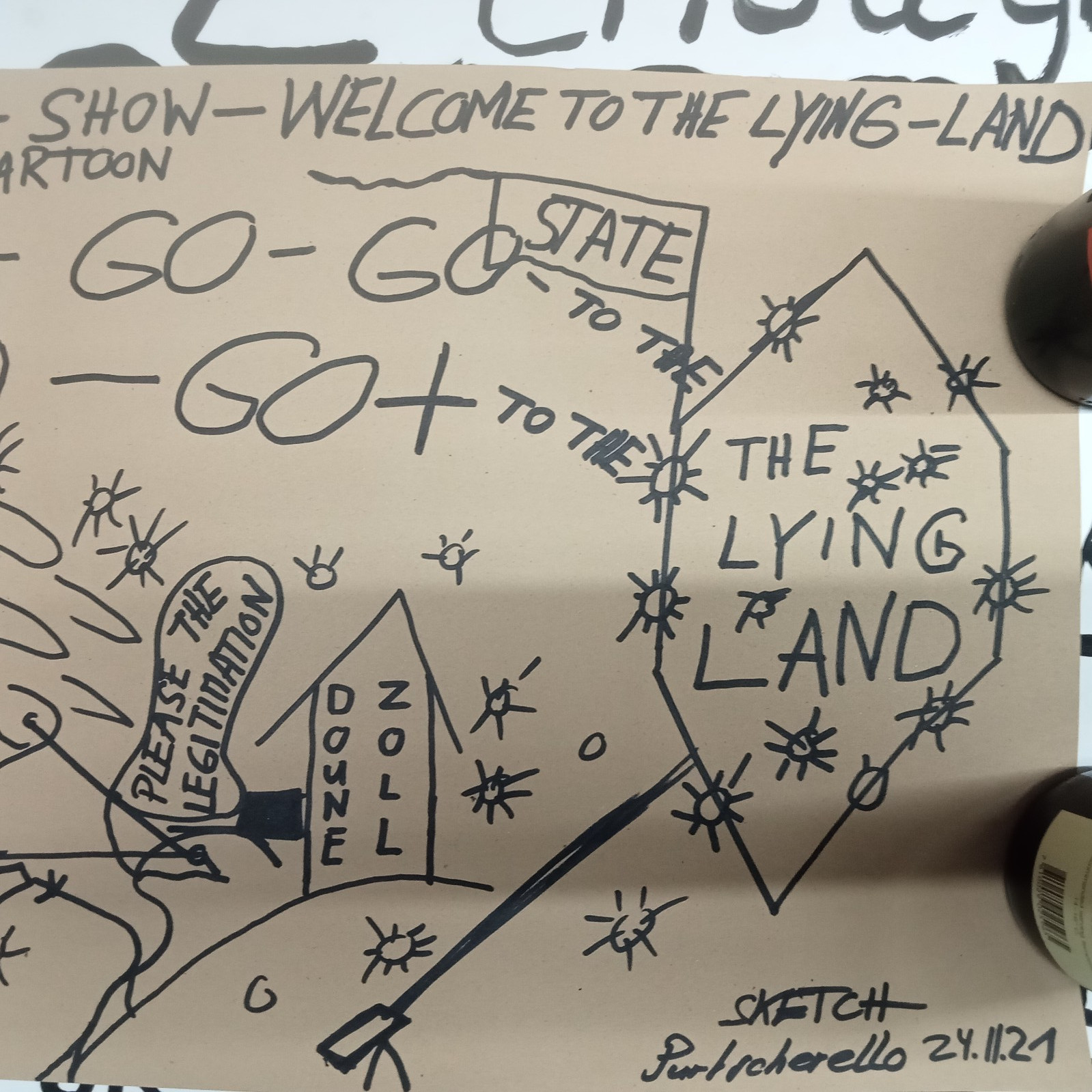 WELCOME TO THE LYING-LAND ——SKETCH FOR THE SHOW–24.11.2021—S.P.
