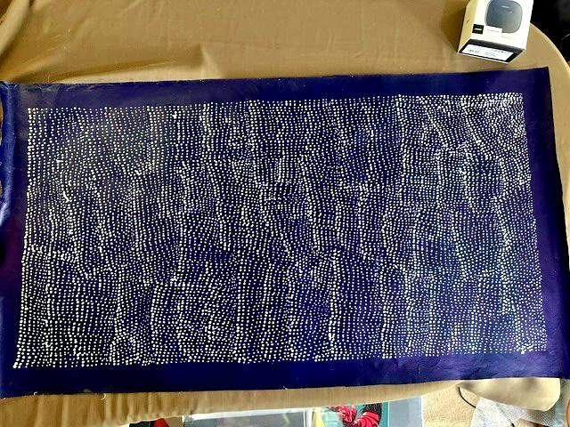 Lily Kelly Napangardi – Large 2010 Australian Aboriginal Painting, «Hail», COA