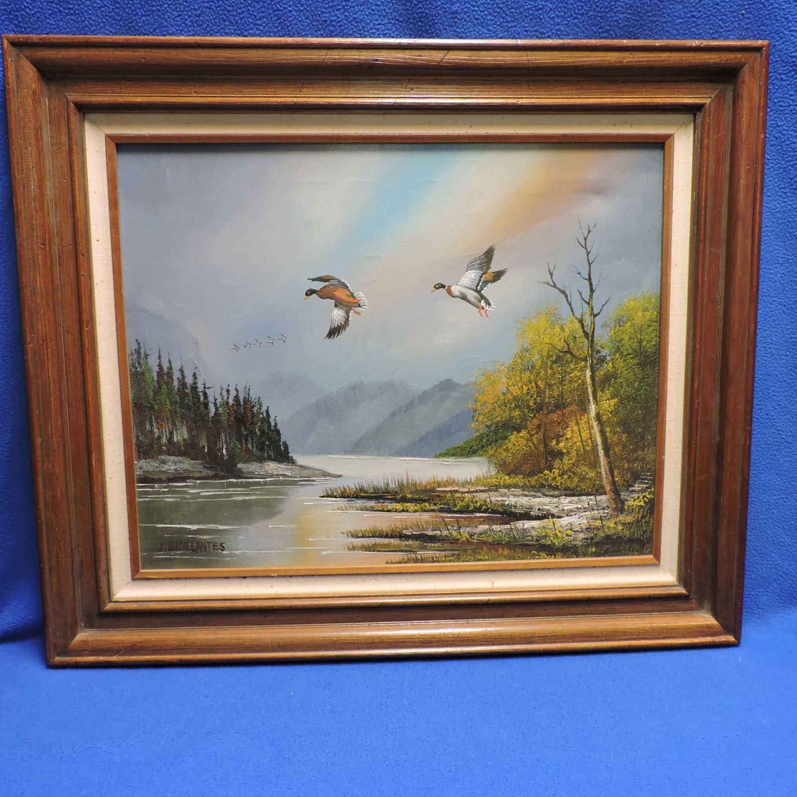 Original Oil Painting of Flying Mallard Ducks by J Brillantes