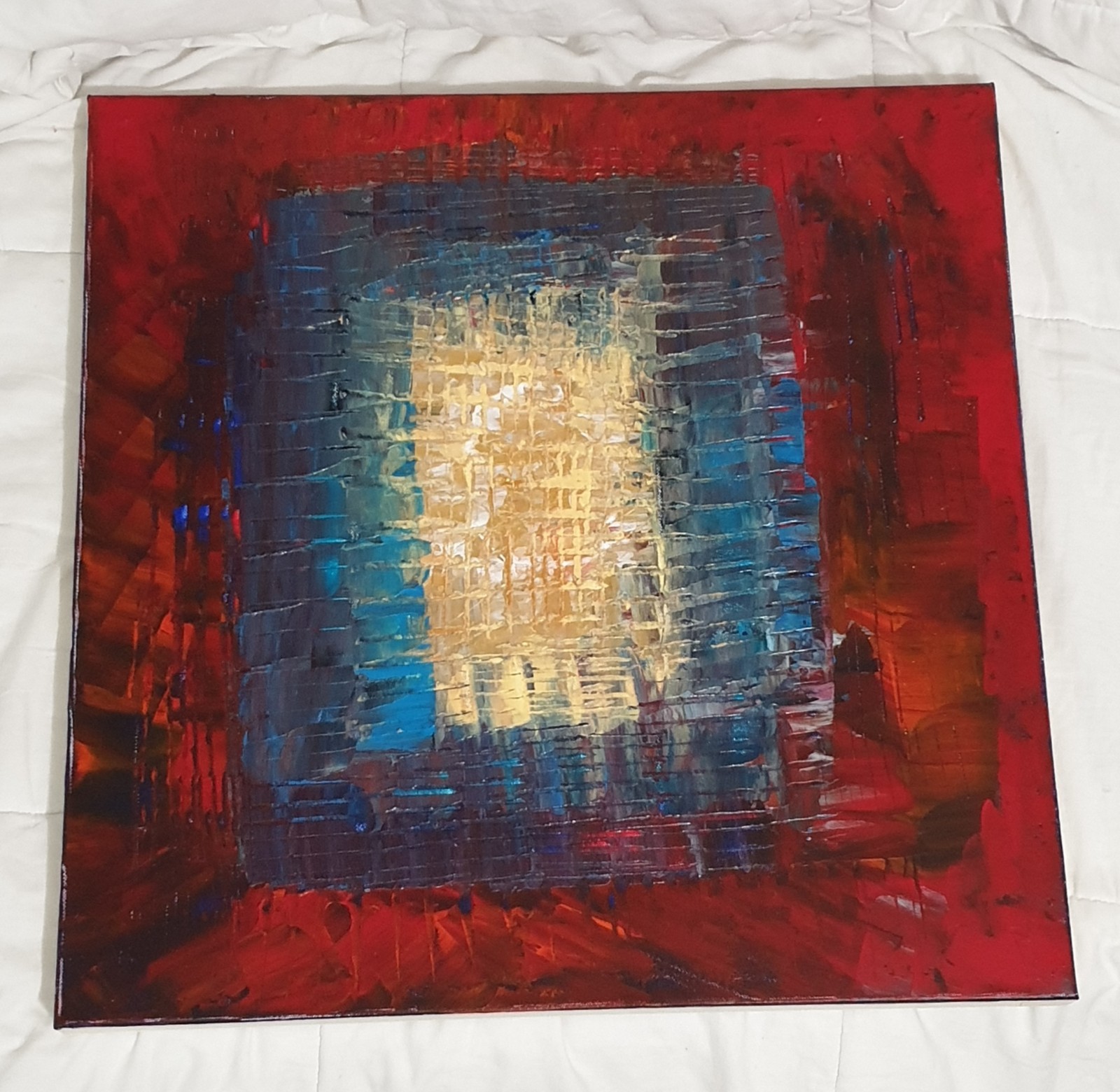 Gallery Canvas See Vid Modern Golden Orig Abstract Acrylic Painting 20×20