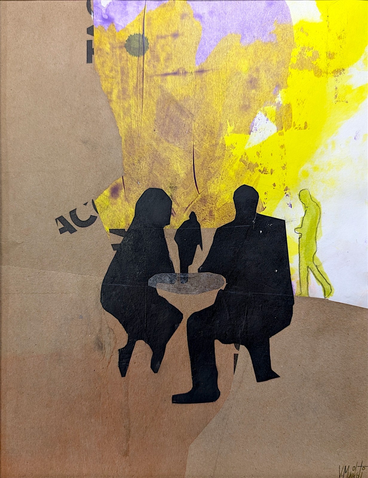 Original Acrylic & Collage on 11×14 inch Art Paper. ‘The Cafe’