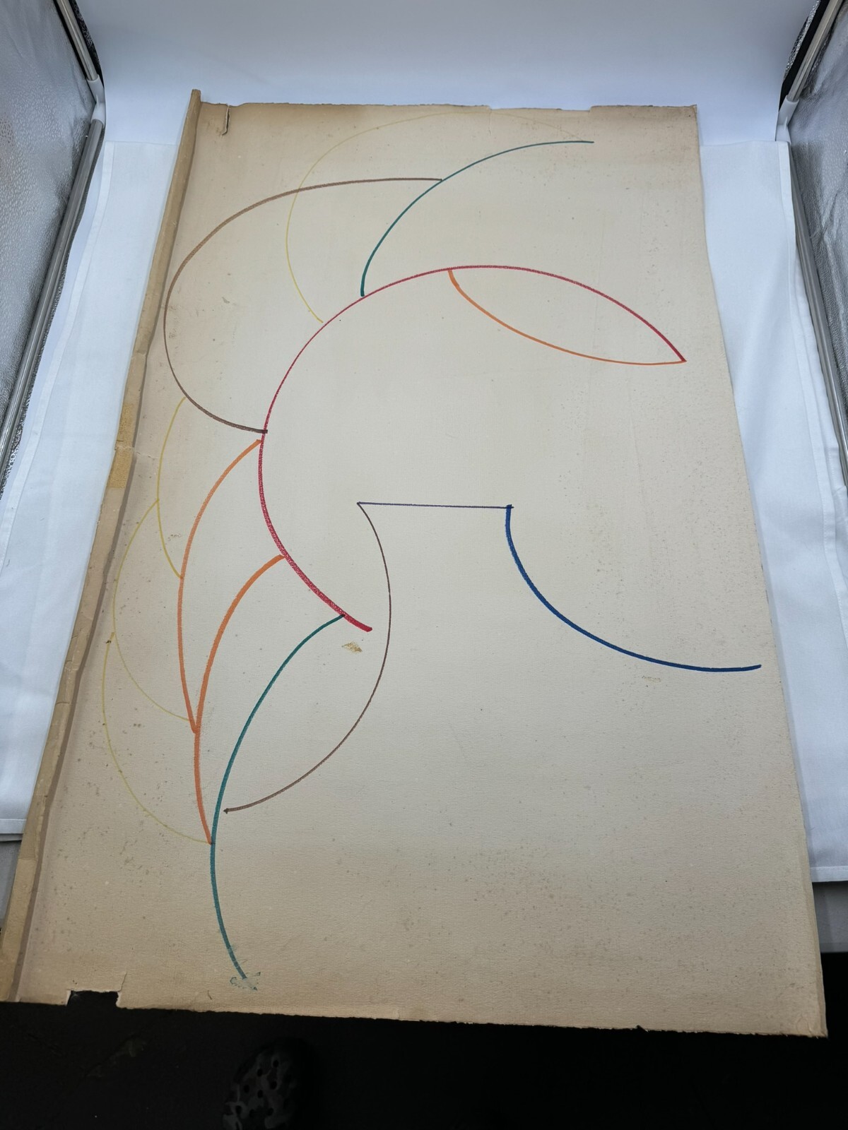 JOHN BEARDMAN ABSTRACT EXPRESSIONIST Sketch 1971 LARGE 35″ x 23 » Art
